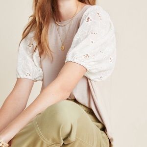 BNWOT DOLAN Eyelet Puff Sleeve Blouse Sz.M